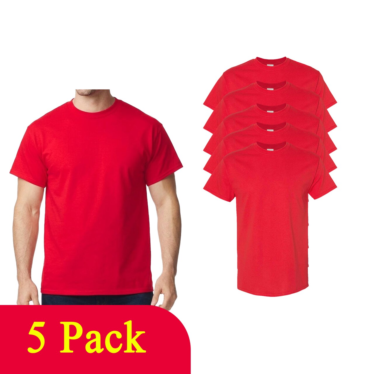 Gildan Heavy Cotton DIY T-Shirt Value Pack, Red Multi Count Pack Project Blanks